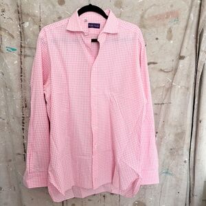 Ralph Lauren Purple Label Pink White Gingham Button Down Shirt